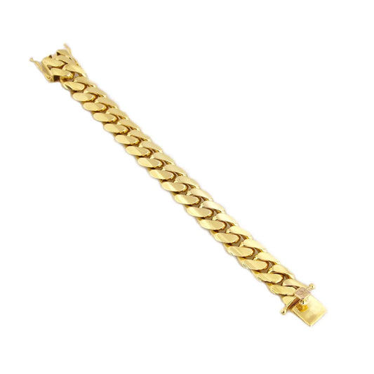 10K GOLD SOLID MIAMI CUBAN HAND MADE BRACELET