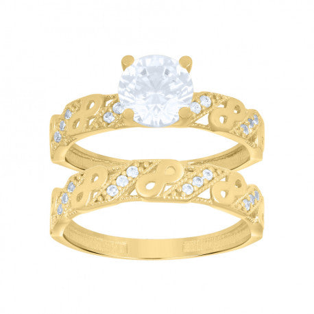 14K GOLD INFINITY DUO BRIDAL SET RING