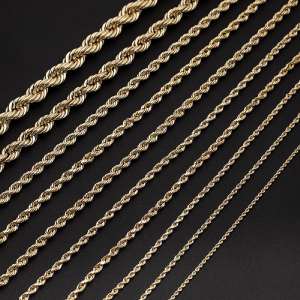 10K GOLD HOLLOW ROPE CHAINS