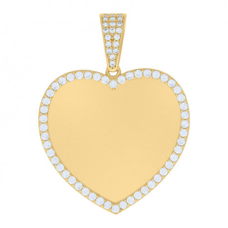 10K GOLD HEART PORTRAIT PENDANT