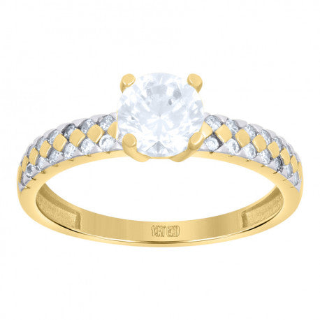 14K GOLD TWO-TONE DUO BRIDAL SET RING