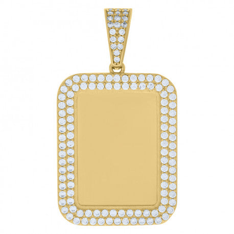 10K GOLD RECTANGLE PORTRAIT PENDANT