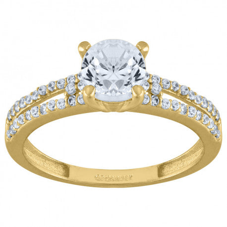 14K GOLD FINISH ENGAGEMENT RING