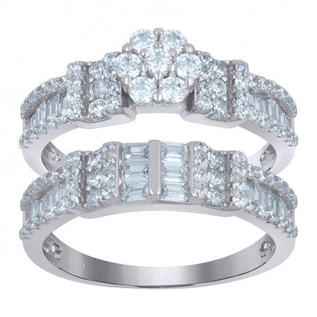 925 SILVER WOMEN BRIDAL DUO RING