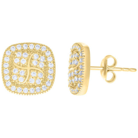 10K GOLD SQUARE STUD EARRINGS