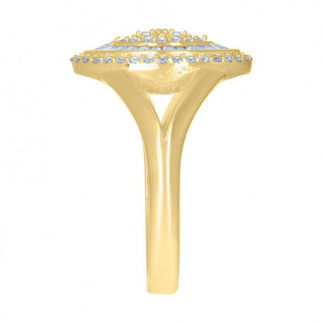 10K GOLD WOMEN BAGUETTE ROUND RING