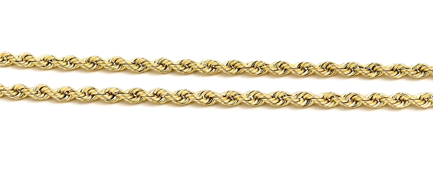 10K GOLD HOLLOW ROPE CHAINS