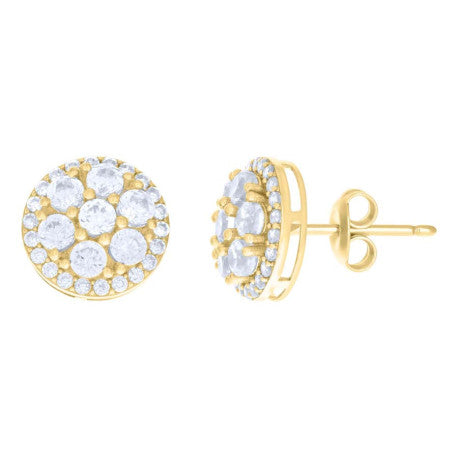 10K GOLD CIRCLE FLOWER EARRINGS