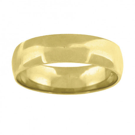 14K GOLD DOME POLISHED BAND RING