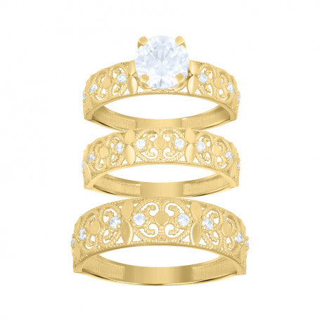 14K GOLD TRIO SET RING