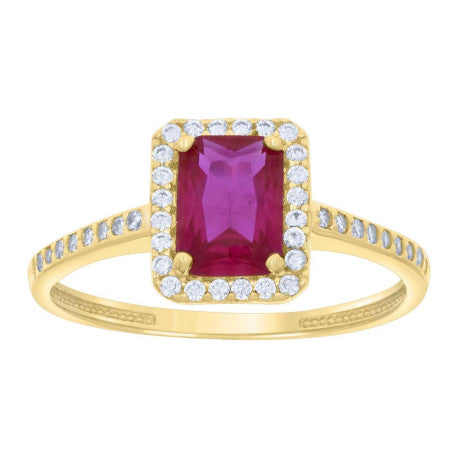 10K GOLD PINK EMERALD RING