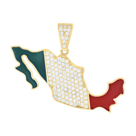 10K GOLD MEXICO MAP COUNTRY PENDANT