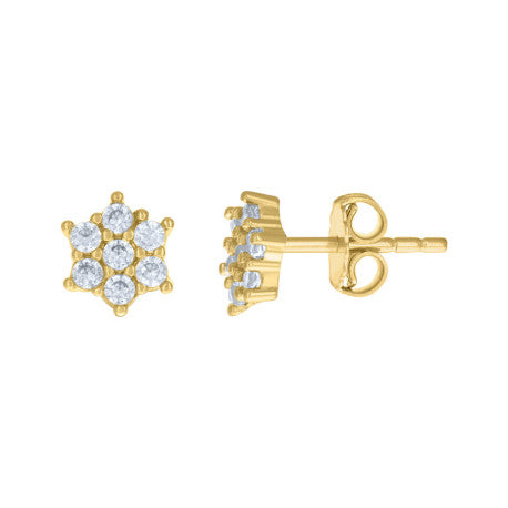 14K GOLD FLOWER EARRINGS