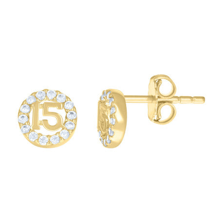 14K GOLD QUINCEAÑERA EARRINGS