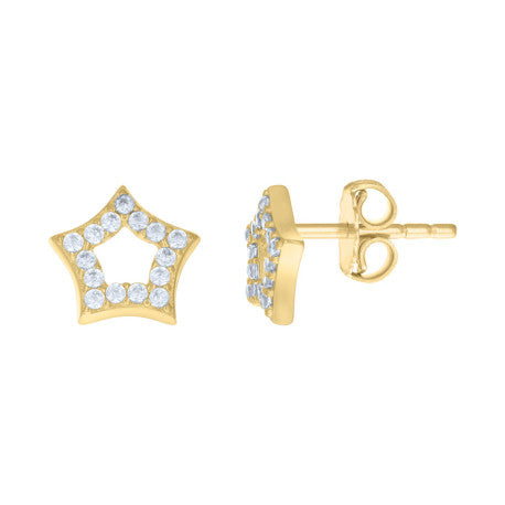 14K GOLD FASHION STAR EARRINGS