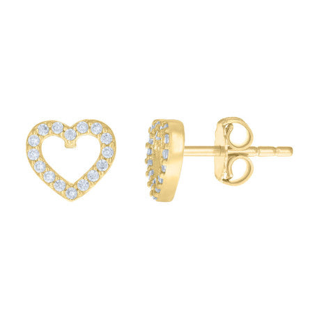 14K GOLD FASHION HEART EARRINGS