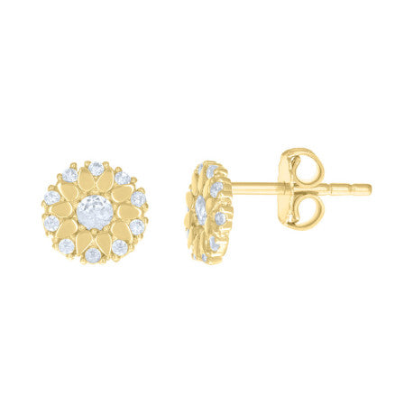 14K GOLD FASHION STUD EARRINGS