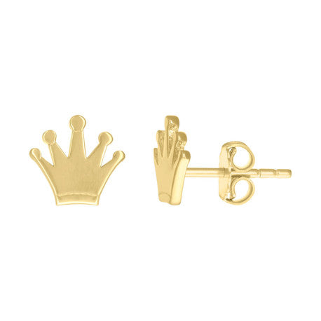 14K GOLD CROWN EARRINGS