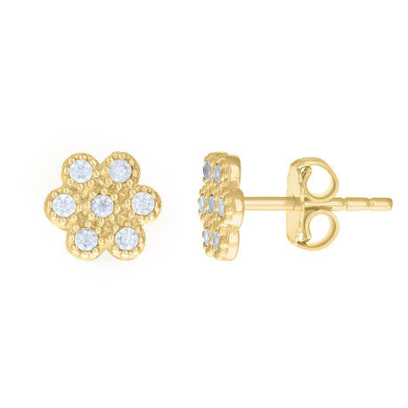 14K GOLD FLOWER FASHION EARRINGS