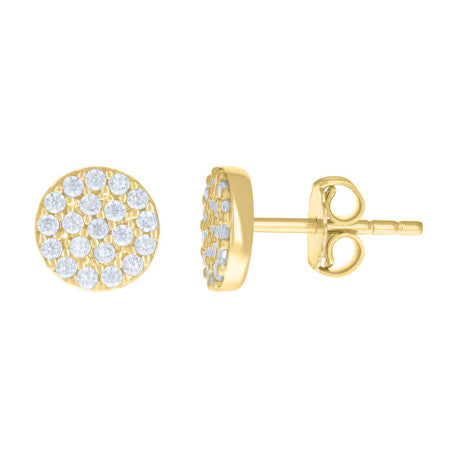 14K GOLD CUBIC ZIRCONIA STUD EARRINGS