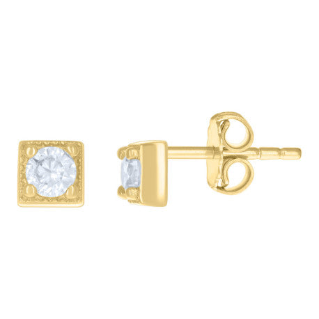 14K GOLD SQUARE EARRINGS