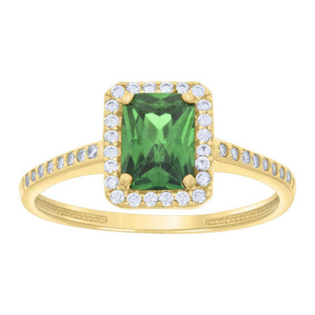 14K GOLD EMERALD ROUND FASHION RING