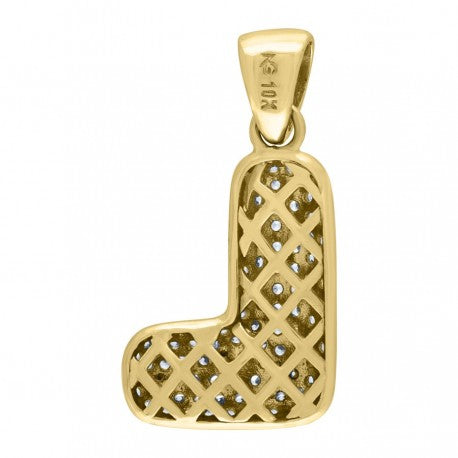 10K GOLD BUBBLE LETTERS PENDANT