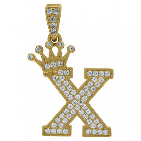 10K GOLD CROWN LETTERS PENDANT