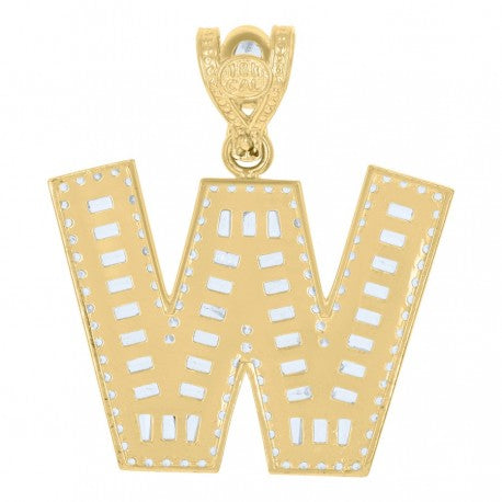 10K GOLD BAGUETTE LETTERS PENDANT