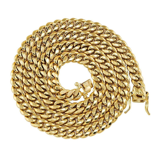 14K GOLD SOLID MIAMI CUBAN HAND MADE CHAINS