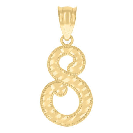 10K GOLD CURSIVE LETTER PENDANT