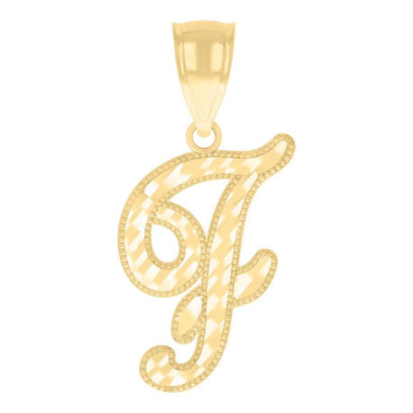 10K GOLD CURSIVE LETTER PENDANT