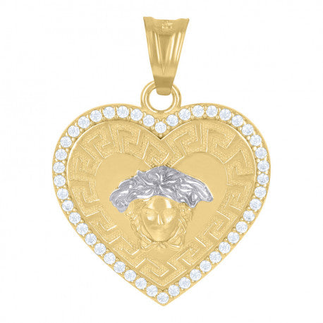 10K GOLD VERSACE HEART PENDANT