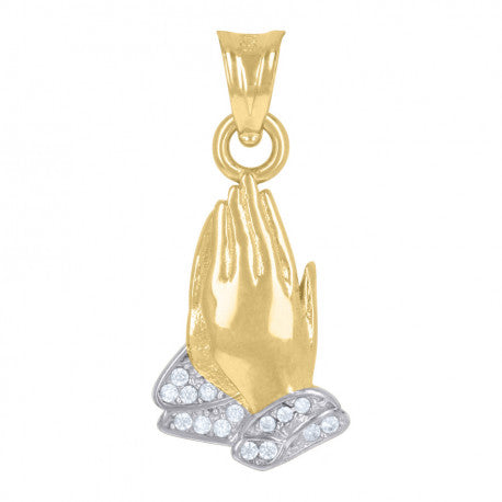 10K GOLD PRAYING HANDS PENDANT