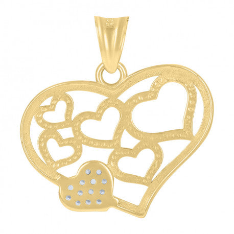 10K GOLD DOUBLE HEART PENDANT