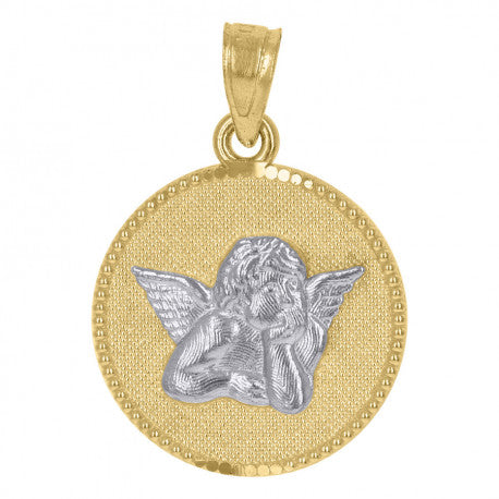 10K GOLD MED CIRCLE JESUS PENDANT