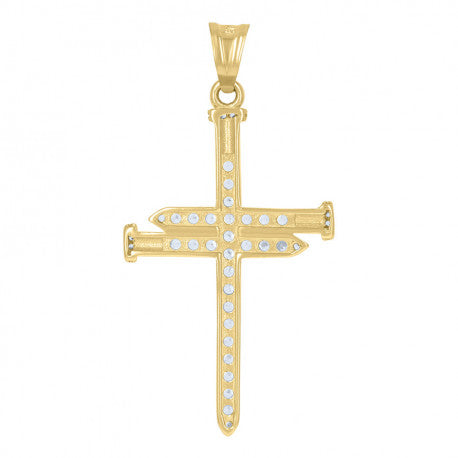 10K GOLD NAIL CROSS PENDANT