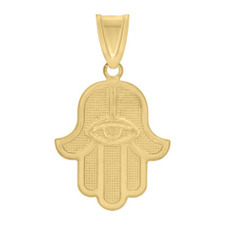 10K GOLD HAMSA TWO-TONE PENDANT