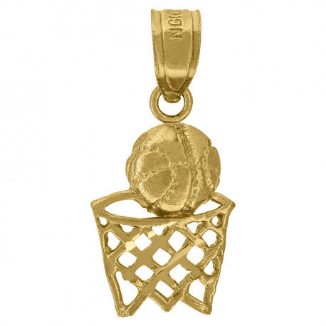 10K GOLD BASKETBALL PENDANT