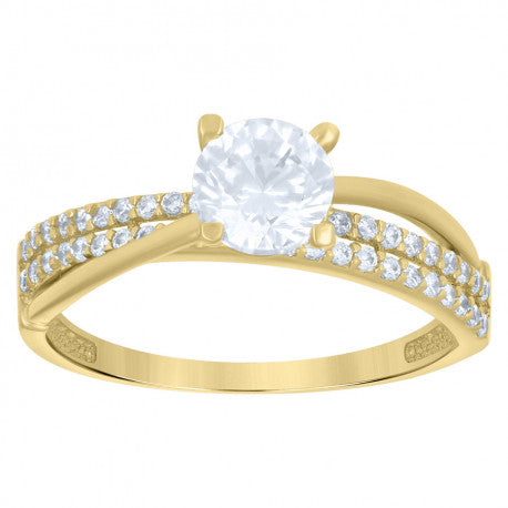 10K GOLD FASHION ZIRC. RING