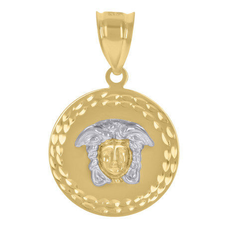 10K GOLD CIRCLE VERSACE PENDANT