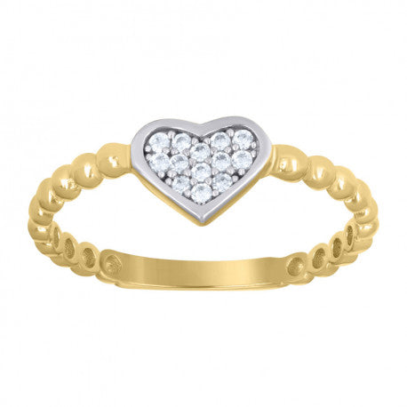 10K GOLD WOMAN HEART W. STONES RING