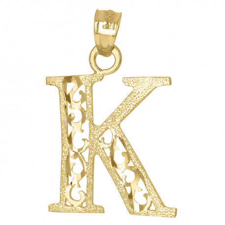 10K GLITTER LETTERS PENDANT