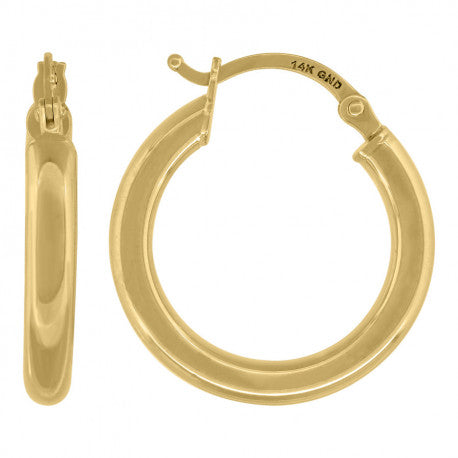 14K GOLD CLASSIC HOOP 22MM EARRINGS