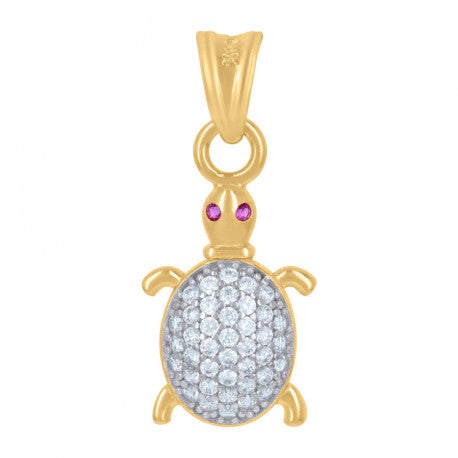 14K GOLD TURTLE OCEAN PENDANT