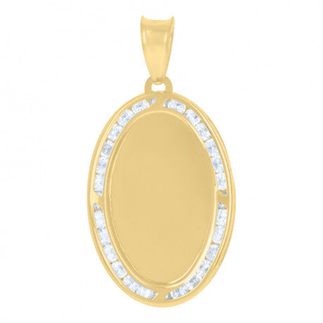 14K GOLD OVAL PORTRAIT PENDANT