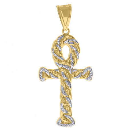 14K GOLD EGY ANKH CROSS PENDANT