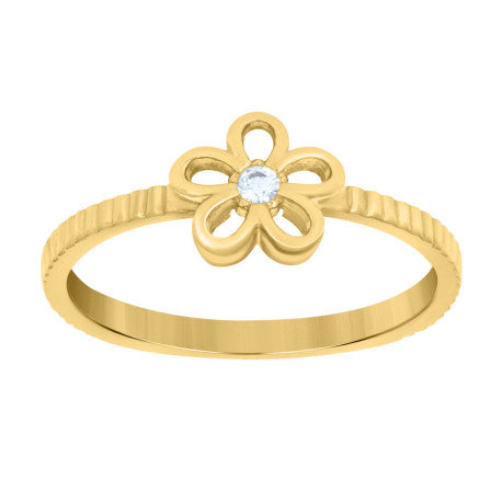 14K GOLD FLOWER RING