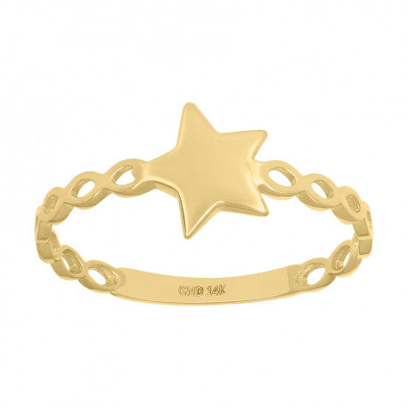 14K GOLD STAR RING