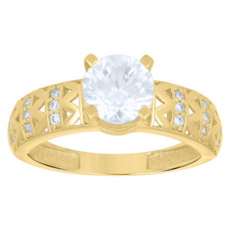 14K GOLD BIG STONE FASHION RING